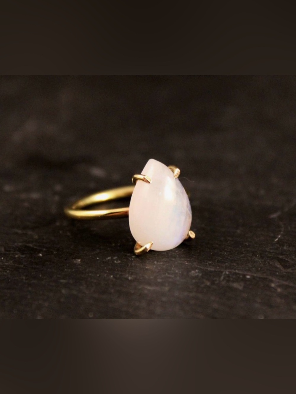 Moonstone Pear  Ring